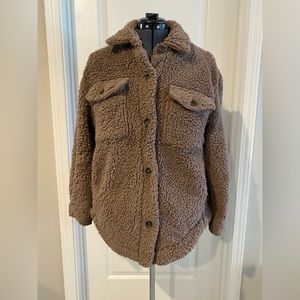 Brown Teddy Shacket size Small